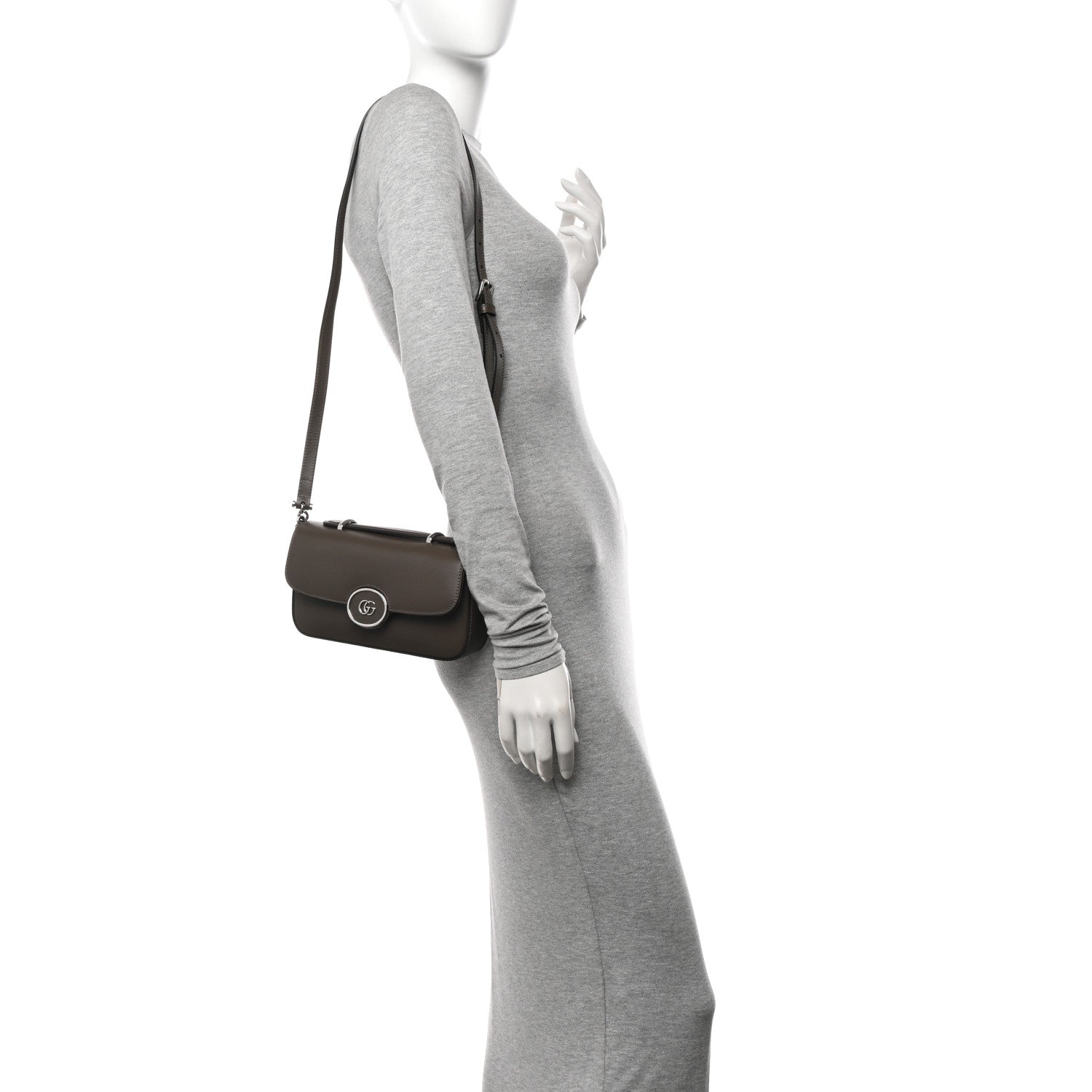 Gucci Senna Calfskin Petite GG Top Handle Shoulder Bag Brown 2 of 10