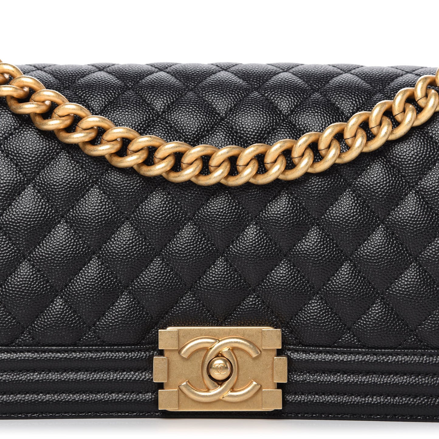Caviar Quilted Medium Boy Flap Black