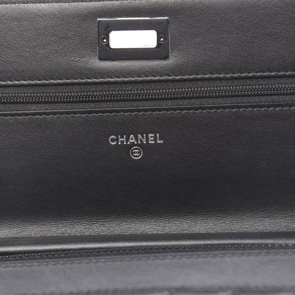 Chanel Aged Calfskin Chevron Quilted Reissue Wallet On Chain WOC So Black 6 of 11