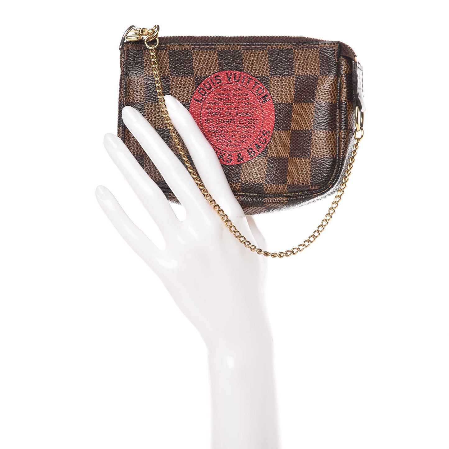 Damier Ebene Complice Trunks and Bags Mini Pochette Accessories Red