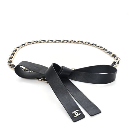 Chanel Lambskin Chain CC Bow Belt M Black 1 of 4