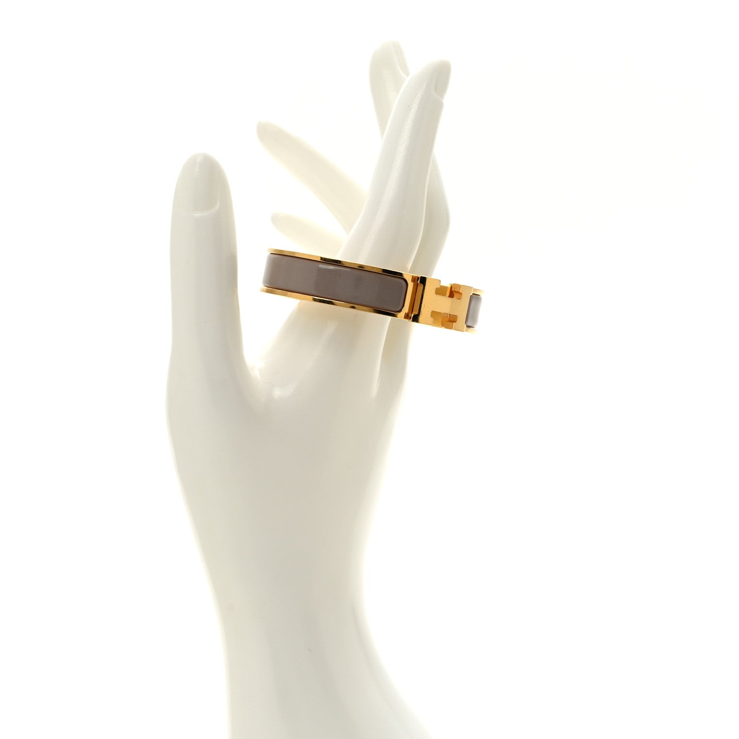 Hermes Enamel Narrow Clic Clac H Bracelet PM Marron Glace 2 of 5