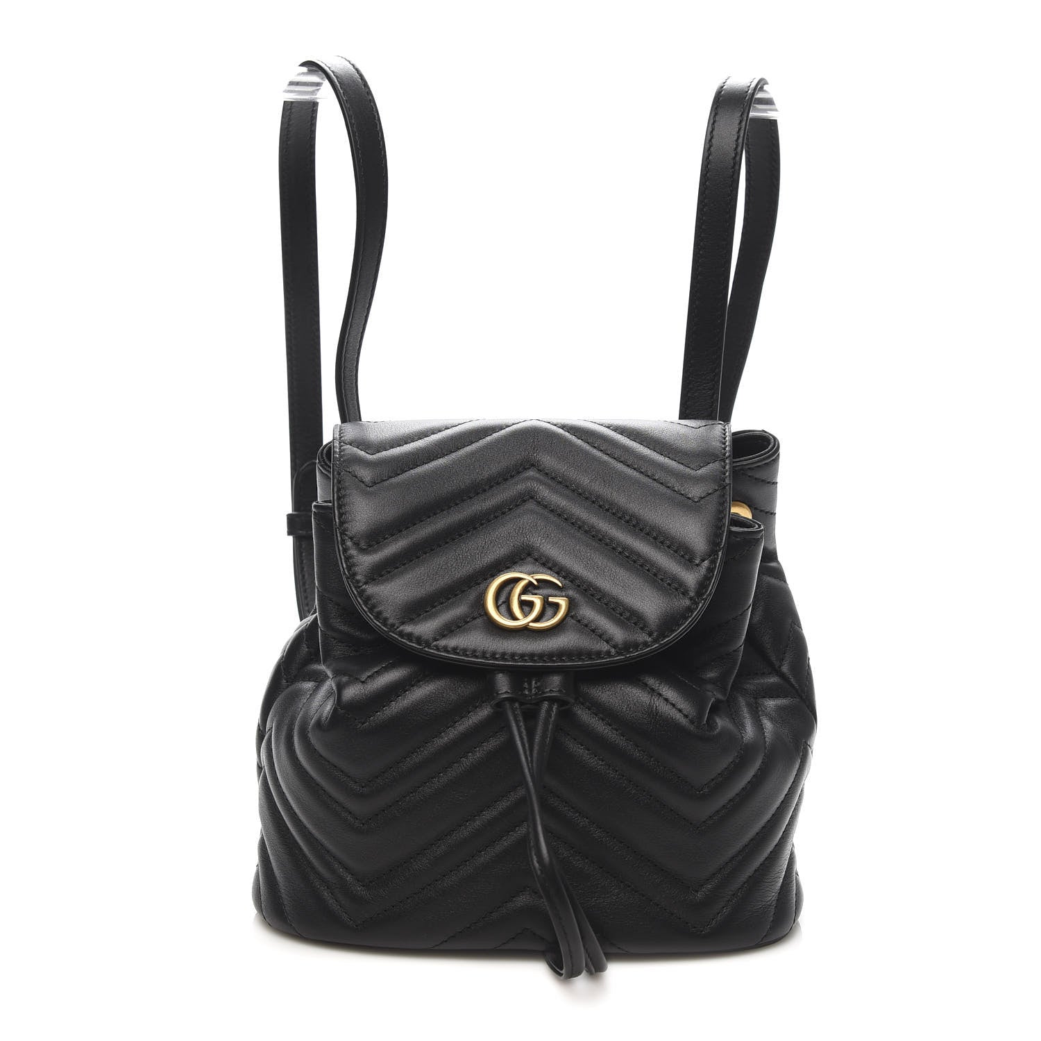 Gucci Calfskin Matelasse GG Marmont Flap Backpack Black 1 of 9