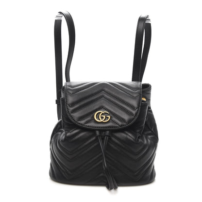 Gucci Calfskin Matelasse GG Marmont Flap Backpack Black 1 of 9