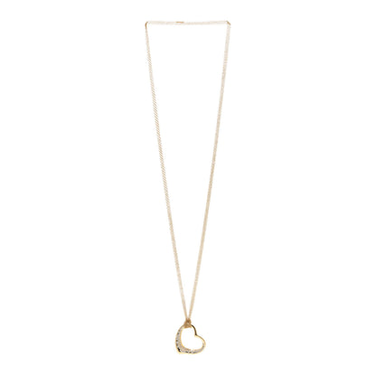 Tiffany 18K Yellow Gold Diamond Elsa Peretti Open Heart Mesh Necklace 3 of 4