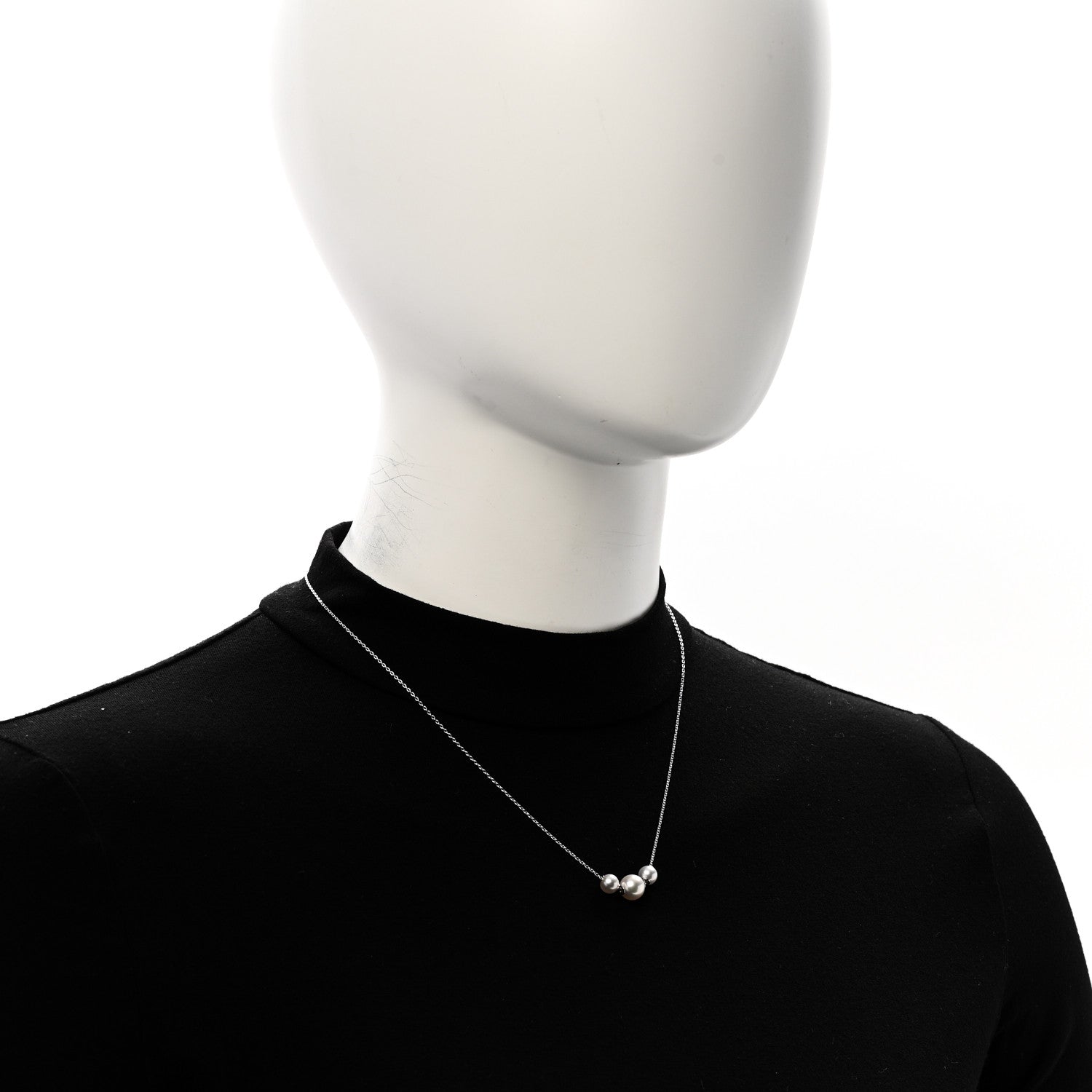 Mikimoto 18K White Gold Diamond Akoya Cultured Pearl 5.5-8mm Pearls in Motion Necklace 2 of 5