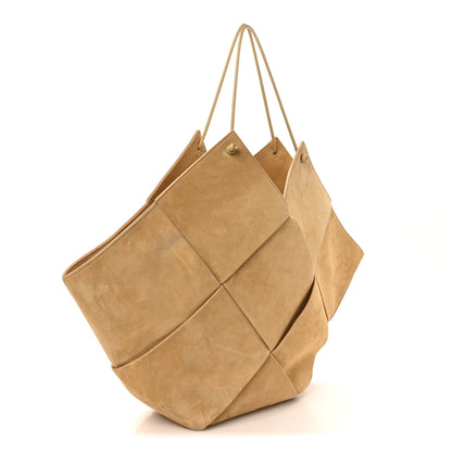 Bottega Veneta Suede Maxi Intrecciato Tote Cane Sugar Tapioca 3 of 9