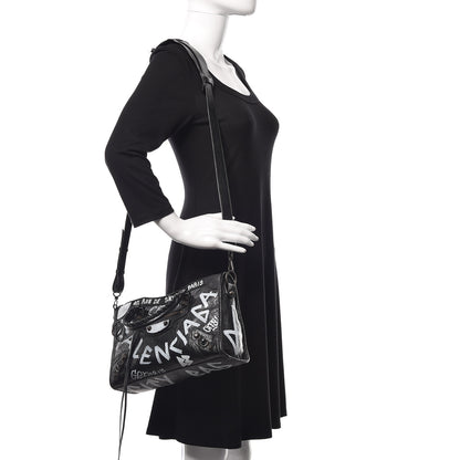 Balenciaga Agneau Classic Hardware Graffiti All Over S City Black 2 of 9