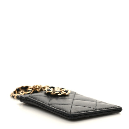 Chanel Lambskin Quilted Card Holder On Chain Black 4 of 8