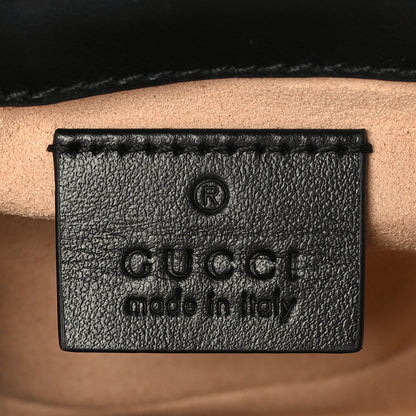 Gucci Calfskin Matelasse Aria Super Mini GG Marmont Shoulder Bag Black 6 of 9