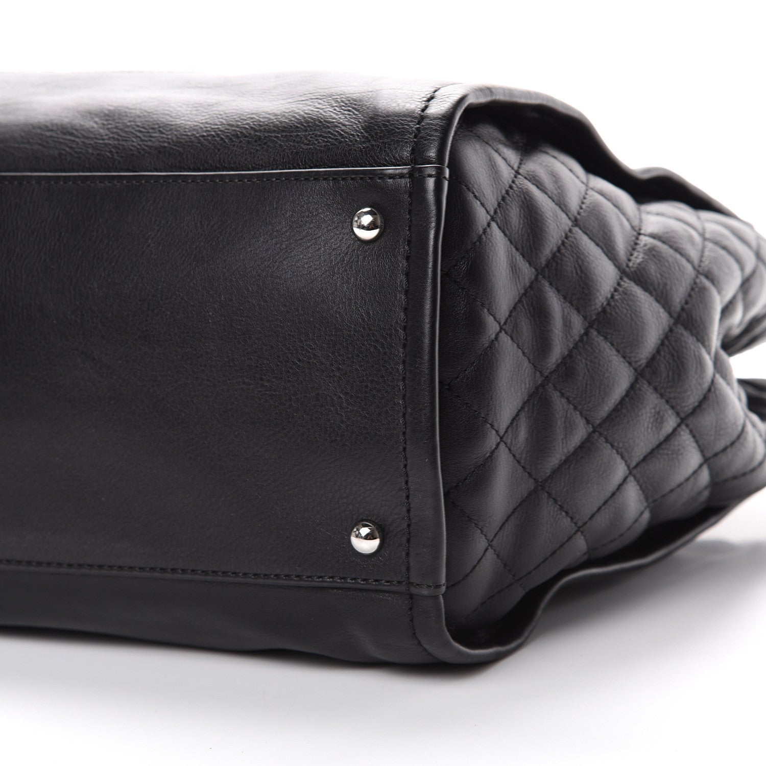 Chanel Grained Calfskin Quilted Timeless CC Soft Tote Black 8 of 9