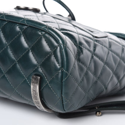 Chanel Glazed Calfskin Quilted Small Salzburg Mountain Backpack Dark Green 12 of 13