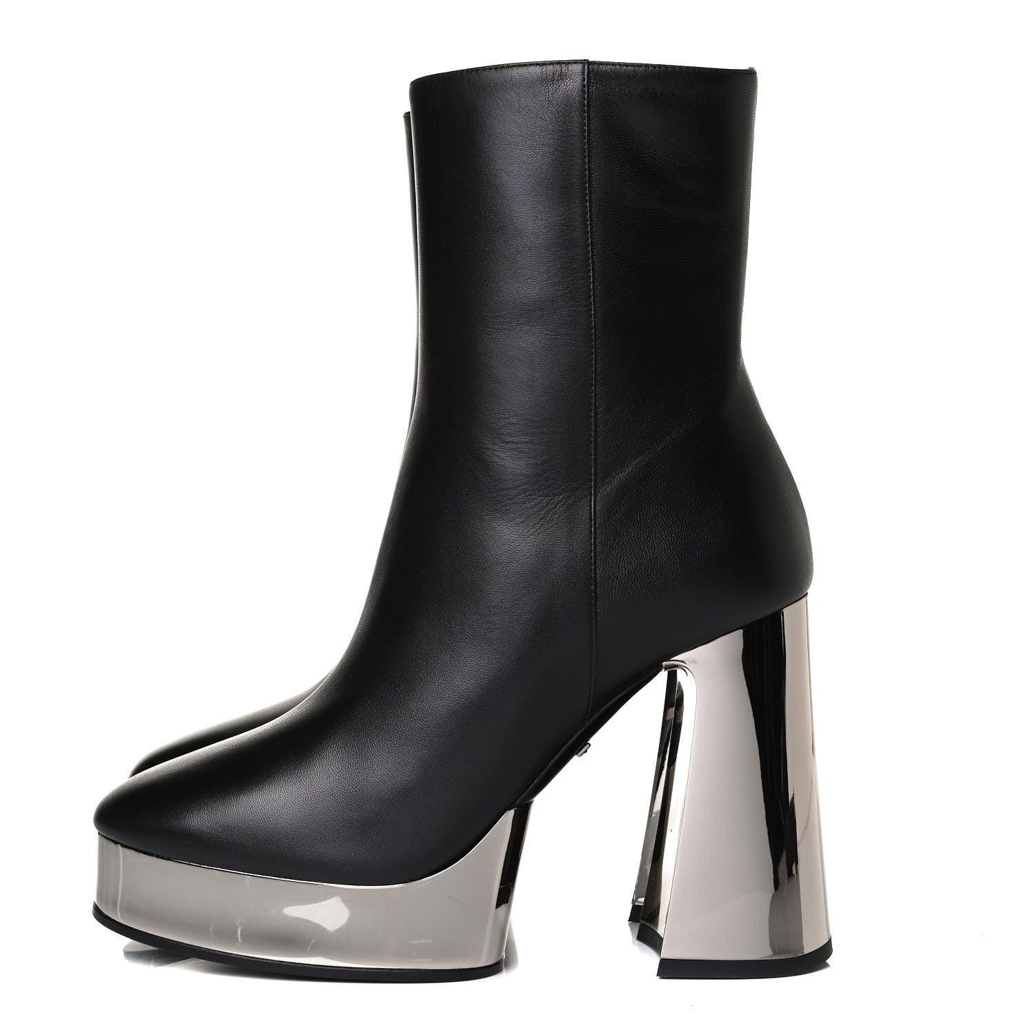 Gucci Malaga Kid Chrome Ankle Boots 36.5 Black 1 of 13