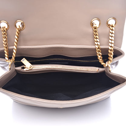 Saint Laurent Calfskin Y Quilted Monogram Medium Loulou Chain Satchel Dark Beige 5 of 12