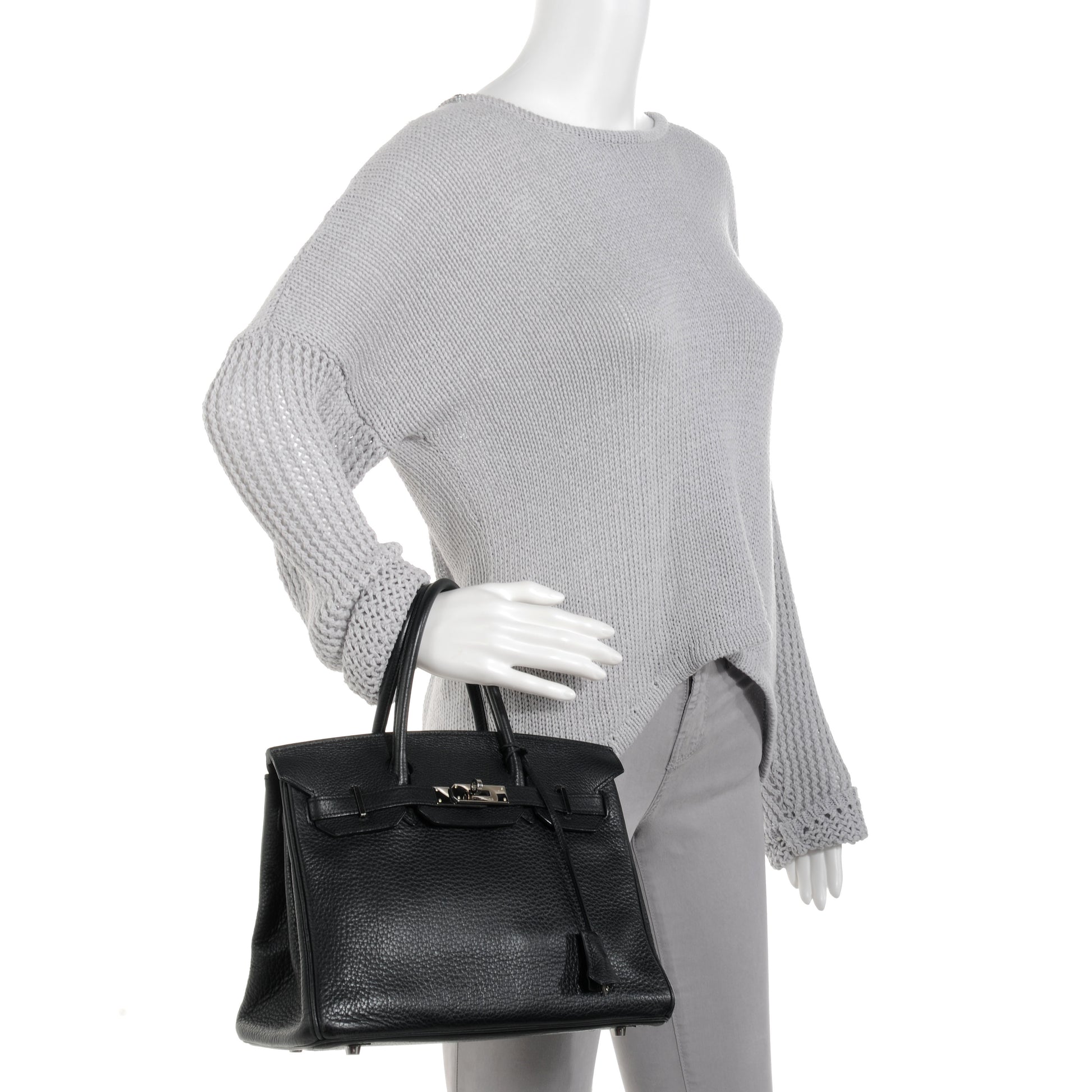 Hermes Taurillon Clemence Birkin 25 Black 2 of 8