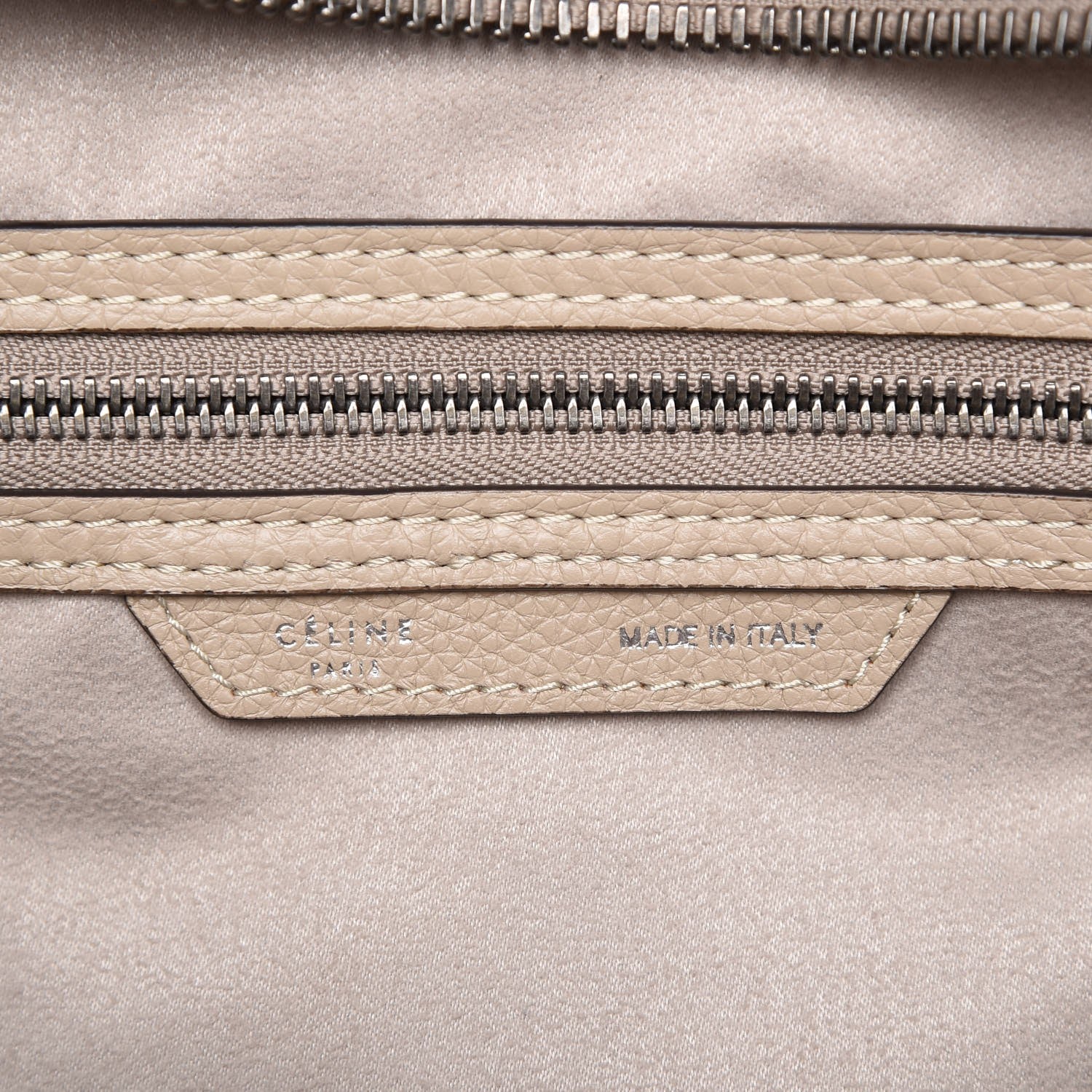 Celine Drummed Calfskin Mini Luggage Dune 6 of 14