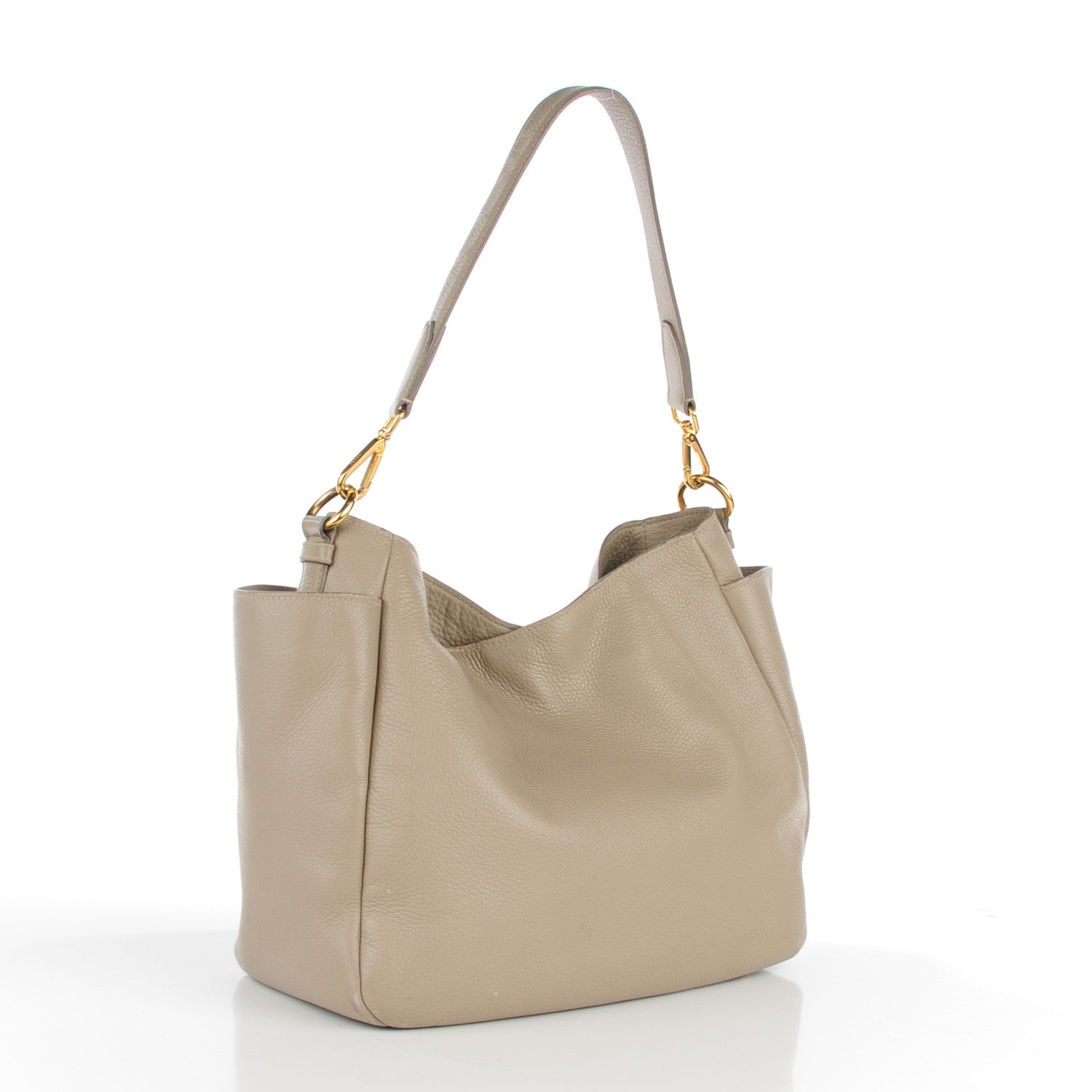 Prada Vitello Daino Side Pocket Hobo Pomice 3 of 17