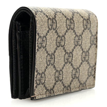 Gucci Dollar Calfskin GG Supreme Monogram GG Marmont Card Case Black Beige Ebony 3 of 6