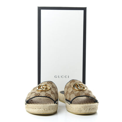 Gucci Monogram Matelasse GG Marmont Espadrille 20mm Slide Sandals 37 Beige Ebony Black 11 of 11