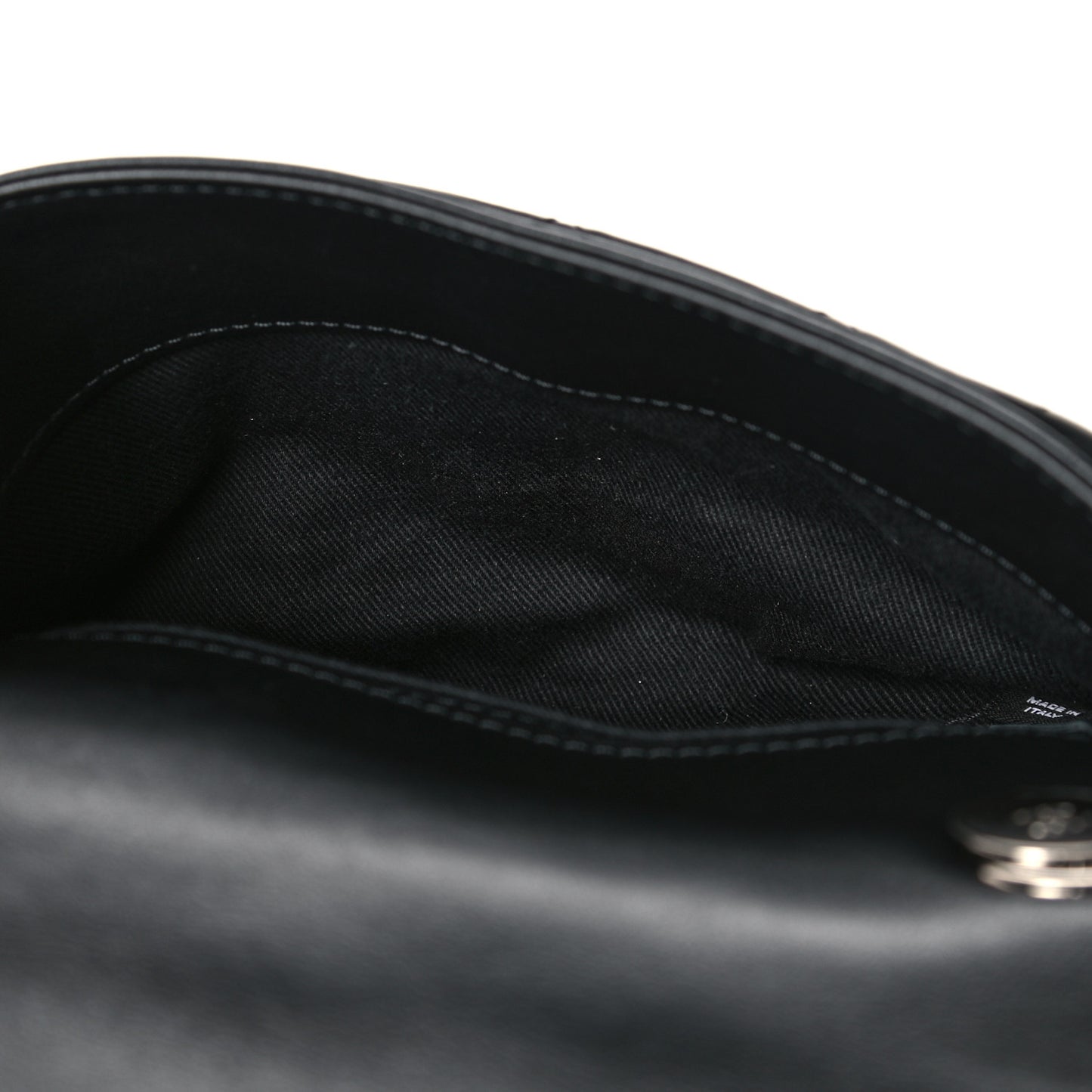 Calfskin Quilted CC Uniform Flap Belt Bag Black