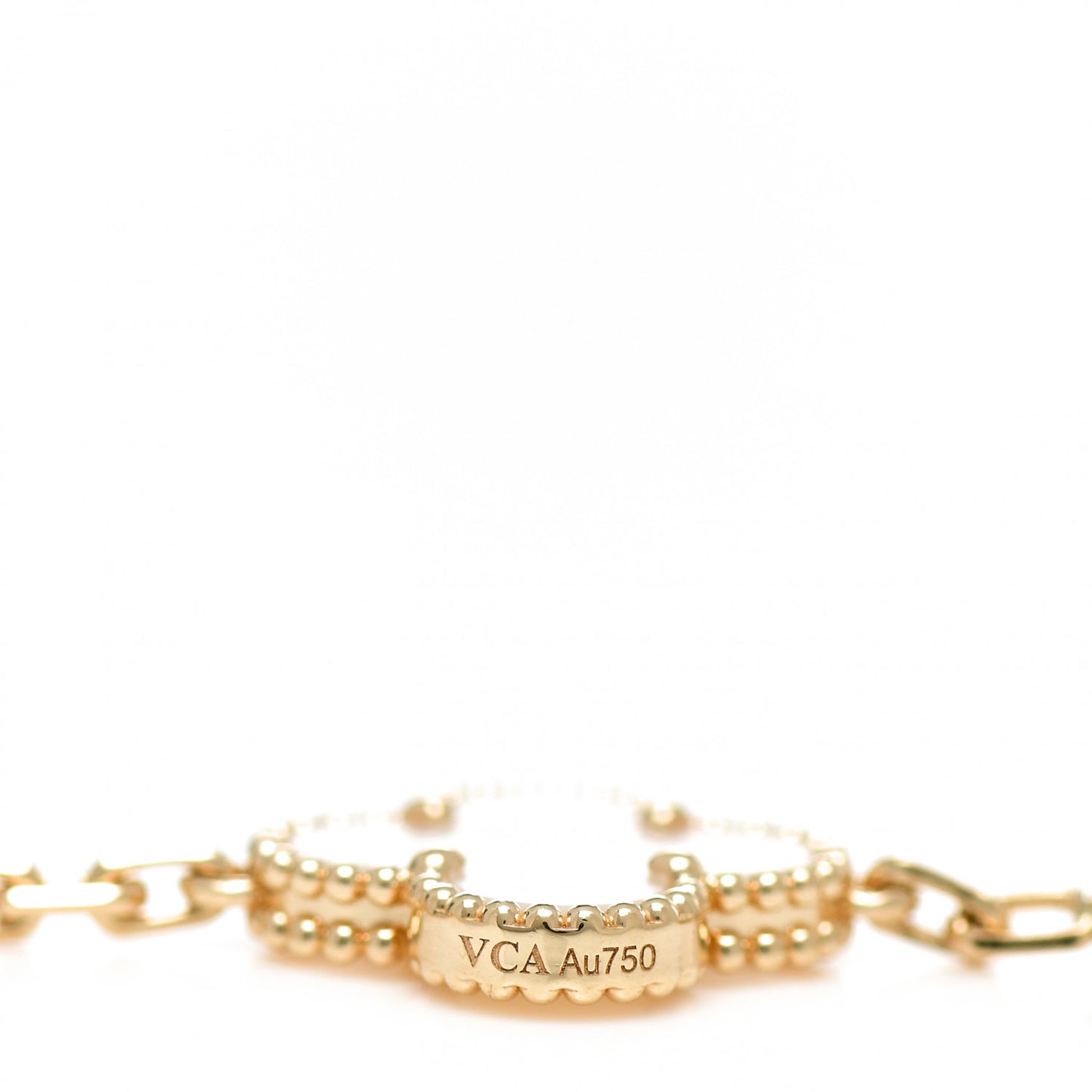 18K Yellow Gold Mother of Pearl 5 Motifs Vintage Alhambra Bracelet