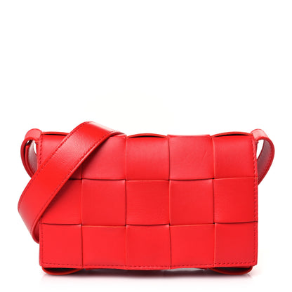 Bottega Veneta Lambskin Maxi Intrecciato Small Cassette Crossbody Bag Redstone 1 of 10