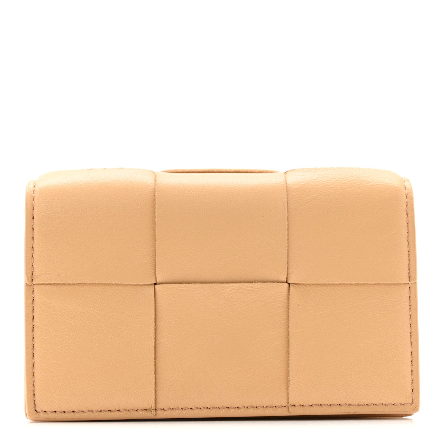 Bottega Veneta Nappa Maxi Intrecciato Card Holder Wallet Almond 1 of 9