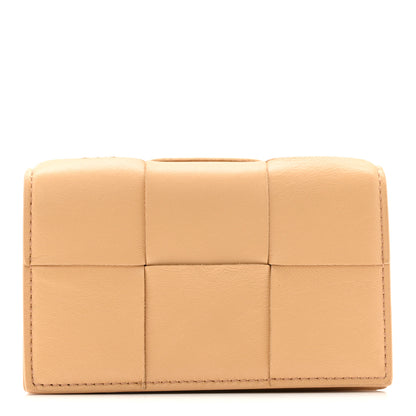 Bottega Veneta Nappa Maxi Intrecciato Card Holder Wallet Almond 1 of 9
