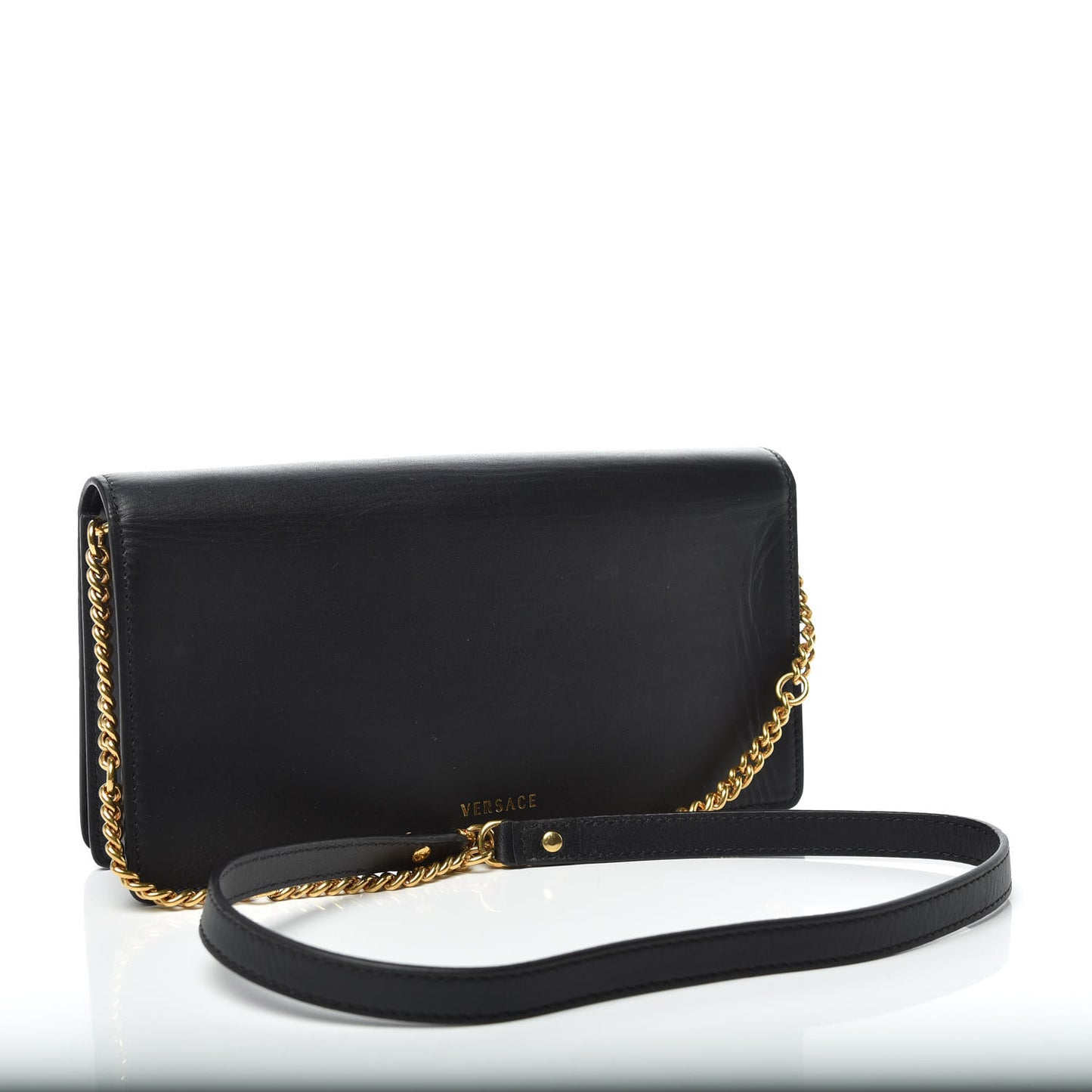 Calfskin Medallion Tribute Crossbody Black