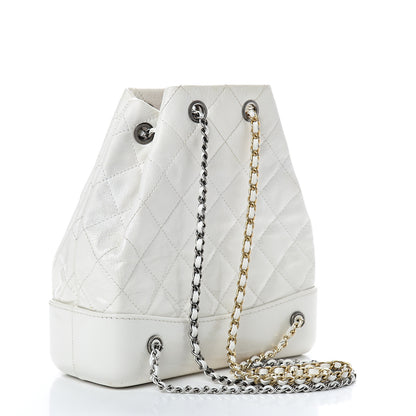 Chanel Patent Goatskin Quilted Small Gabrielle Backpack White 2 of 13