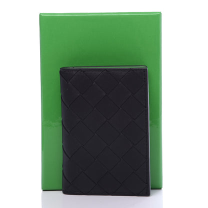 Bottega Veneta Nappa Maxi Intrecciato Bi-Fold Card Holder Black Grass 7 of 7
