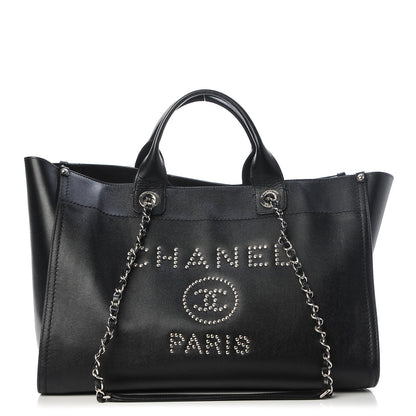 Chanel Caviar Medium Studded Deauville Tote Black 1 of 15