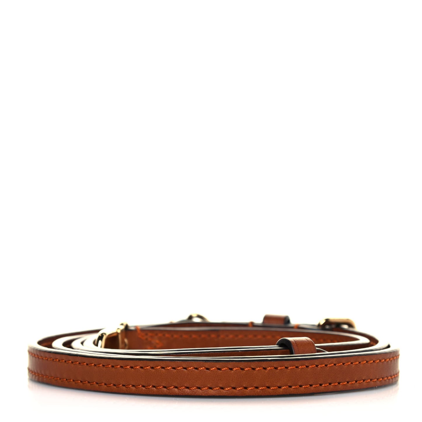 Calfskin Petite Malle Adjustable Shoulder Strap Orange Marron