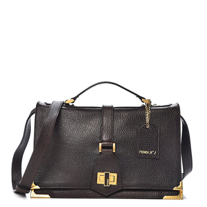 Fendi Vitello Classico No.1 Satchel Dark Brown 1 of 9