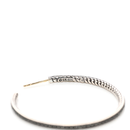 David Yurman Sterling Silver Black Diamond 42mm Midnight Melange Hoop Earrings 4 of 4
