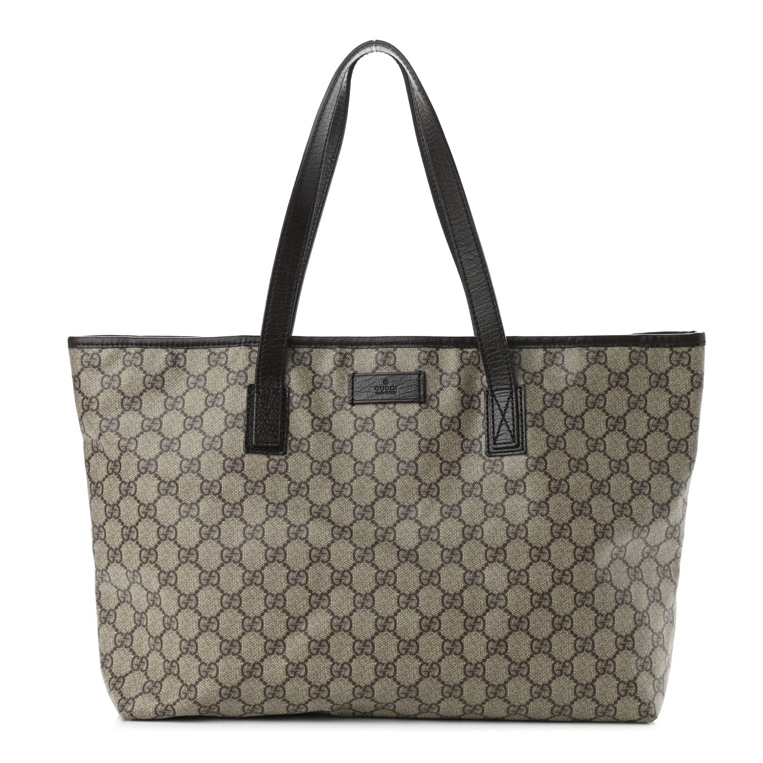 Gucci GG Supreme Monogram Medium Zippered Shopping Tote Dark Brown 1 of 11