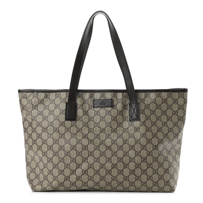 Gucci GG Supreme Monogram Medium Zippered Shopping Tote Dark Brown 1 of 11