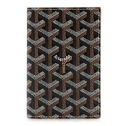Goyard Goyardine Grenelle Passport Wallet Black Gold 1 of 8