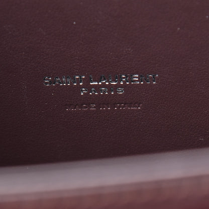 Saint Laurent Calfskin Crocodile Embossed Small Sac de Jour Prune 9 of 9
