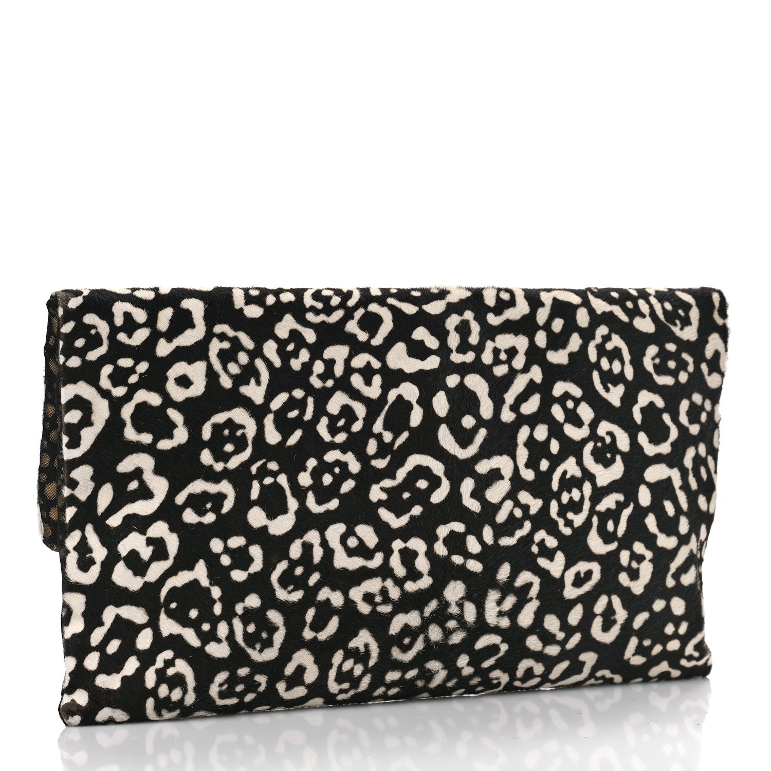 Fendi Calf Hair Stingray Leopard Print Chameleon Foldover Clutch Multicolor 3 of 10