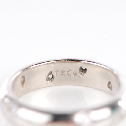 Tiffany Platinum Diamond 4mm Etoile Band Ring 50 5.25 3 of 5