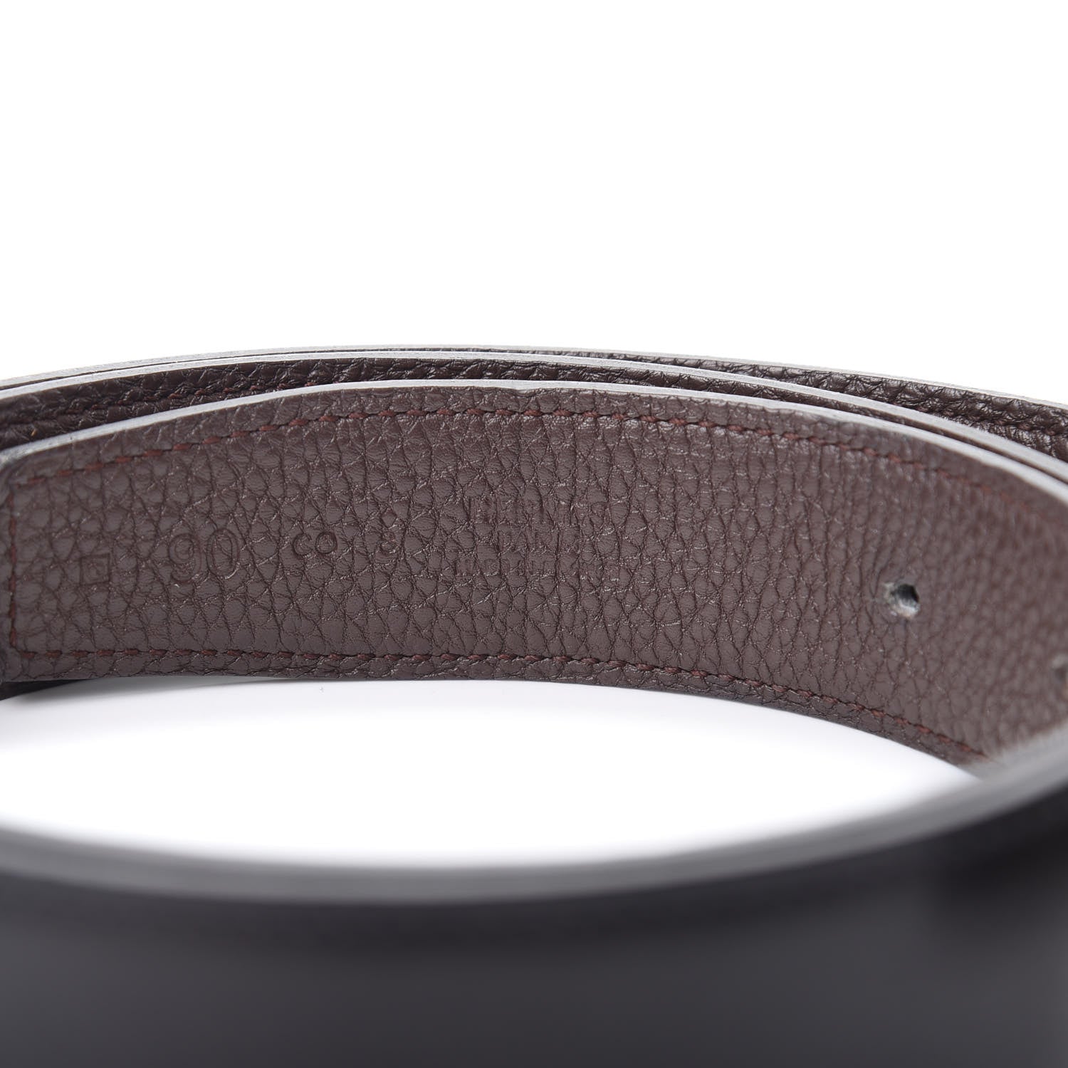 Hermes Box Togo 32mm H Belt 90 Black Chocolate 3 of 6