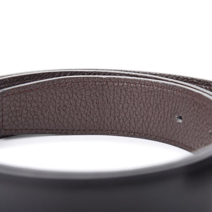 Hermes Box Togo 32mm H Belt 90 Black Chocolate 3 of 6