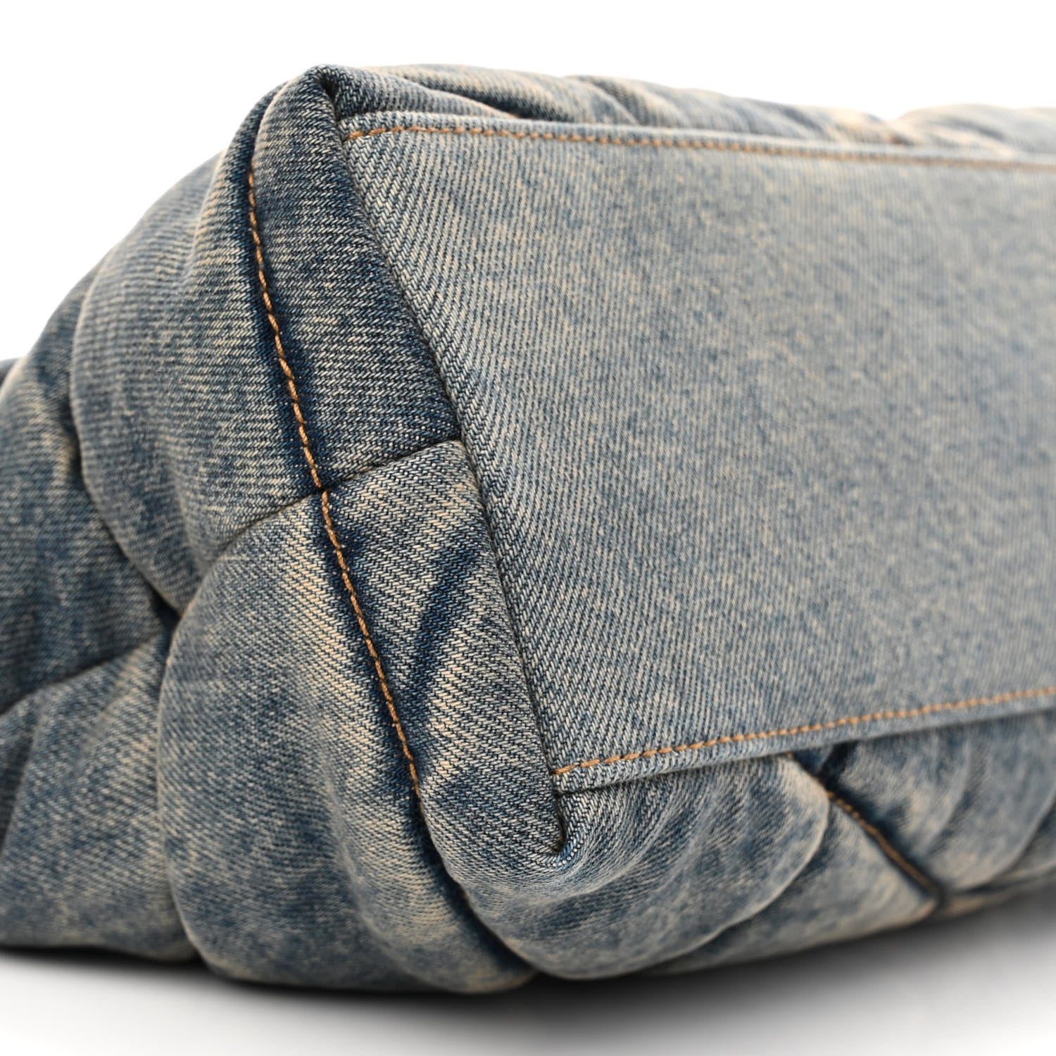 Saint Laurent Denim Quilted Small Loulou Puffer Monogram Chain Satchel Blue Cinnamon 9 of 10