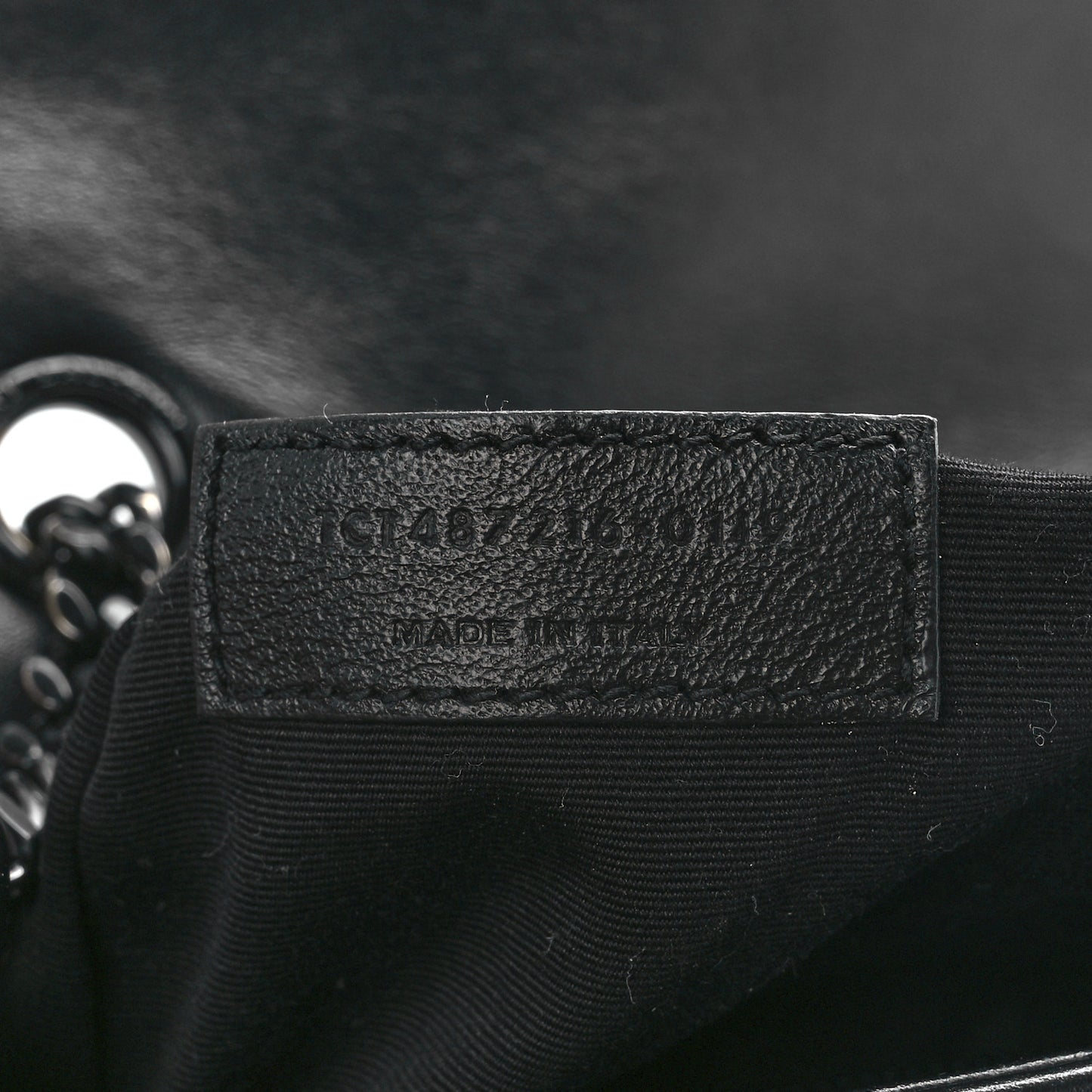 Calfskin Y Quilted Monogram Monochrome Medium Loulou Chain Satchel Black