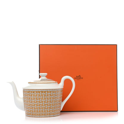 Hermes Porcelain 24 Gold Mosaique Teapot 10 of 10