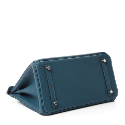 Hermes Taurillon Maurice Birkin Verso 30 Vert Bosphore Bleu Ocean 4 of 10