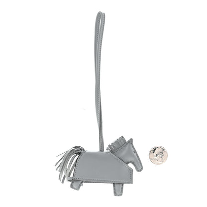 Hermes Milo Lambskin Studded Grigri Rodeo Robeo Rock Horse Bag Charm PM Gris Pantin 2 of 5