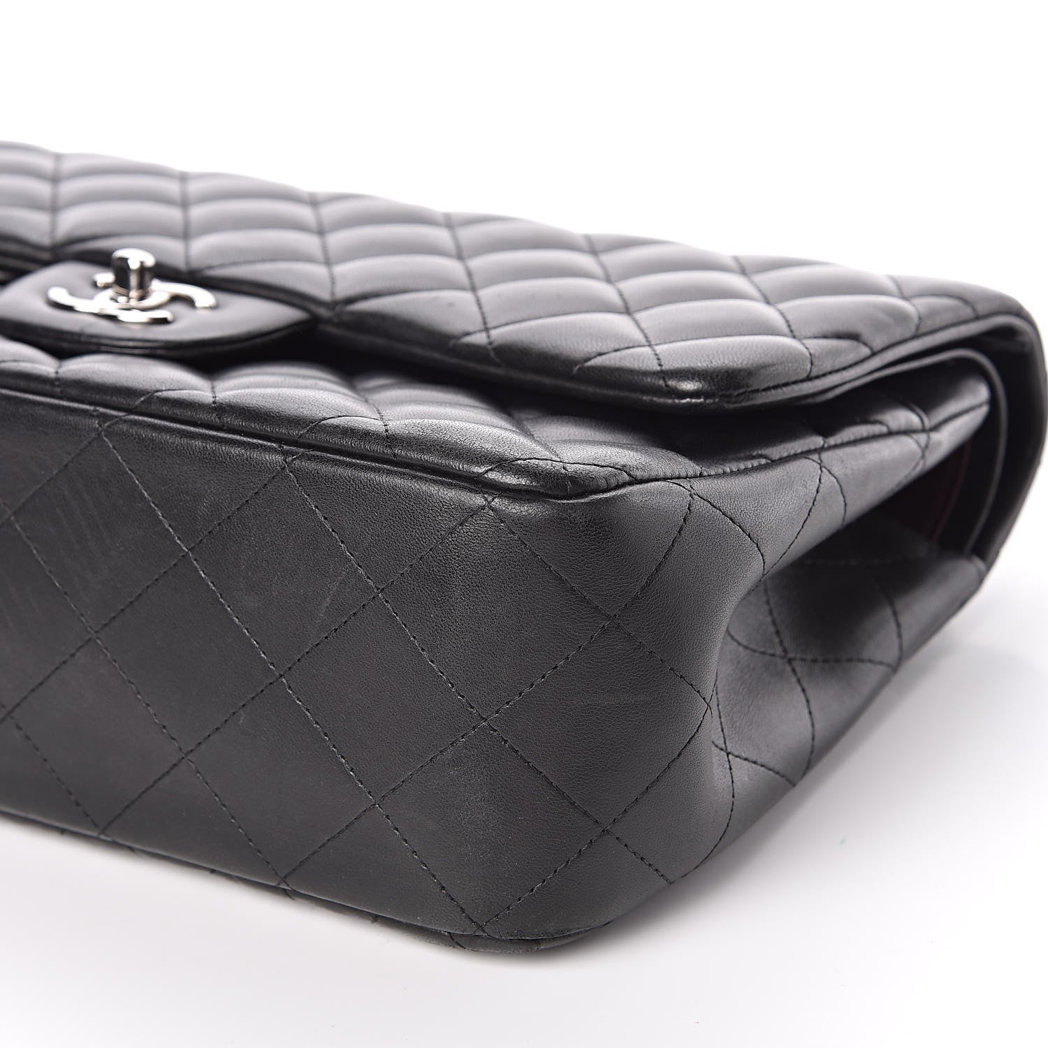 Chanel Lambskin Quilted Jumbo Double Flap Black 10 of 12