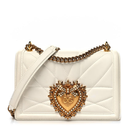 Dolce & Gabbana DOLCE & GABBANA Calfskin Medium Devotion Crossbody Bag White 1 of 10